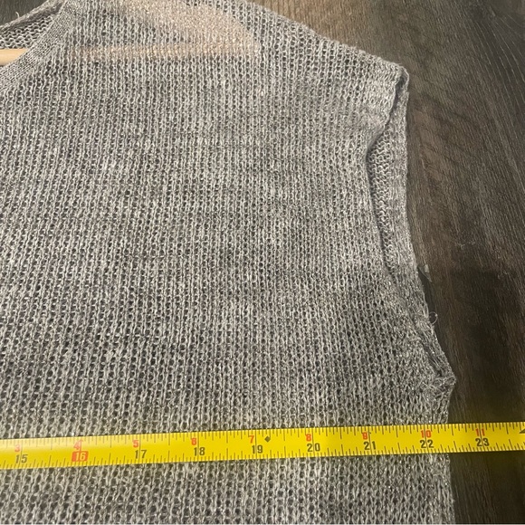 EILEEN FISHER Womens Small S Moon Gray Sparkle Linen Blend Web Tunic Sweater Top - Picture 7 of 9
